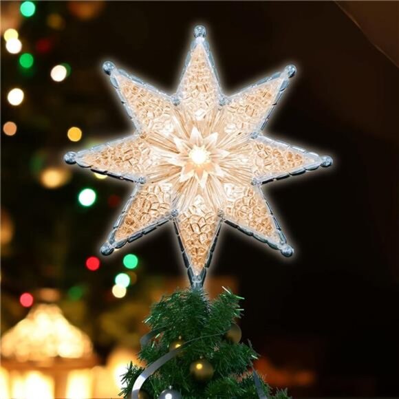 Holiday | 8 Lighted Doublesided Star Tree Topper 8point Star With 1 ...